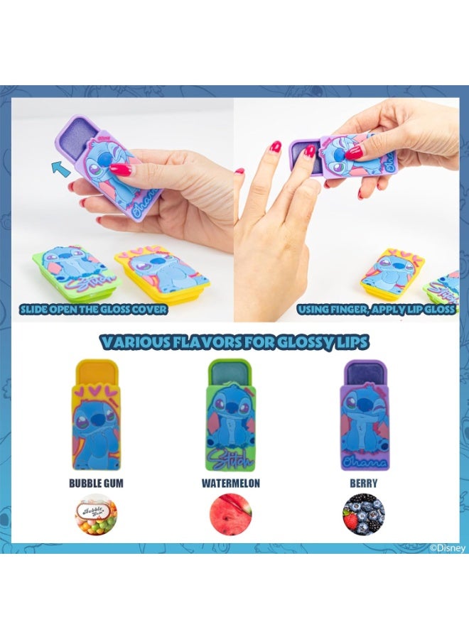 Stitch by Townley Girl Cosmetic Makeup Train Case Set Includes Lip Gloss, Shadows, Brushes, Nail Polishes, Hair Clips, Tattoos, Accessories & More! for Girls Ages 3+ Perfect for Parties, Sleepovers - Image 4